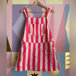 Vintage Circus Stripes Overall Dress